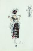 SOKOLOFF Igor,Projet de costume (femme munie d'une cravache),1918,Tajan FR 2007-06-21