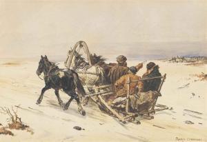 SOKOLOV Petr Petrovich 1821-1899,A troika in winter,Christie's GB 2014-06-02