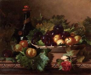 SOLANGE Marthe 1800-1800,Stillleben mit Früchten und Flasche,1900,Palais Dorotheum AT 2009-11-19