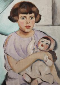 SOLAROVá Vejrychová Božena 1892-1978,Girl with Doll,Palais Dorotheum AT 2015-05-23