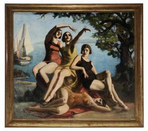 SOLER DE LAS CASAS Ernest 1864-1935,Women on a Beach,Brunk Auctions US 2017-01-27