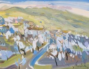 SOLER XAVIER,View of a town in a mountain landscape,20th Century,Woolley & Wallis GB 2010-09-08