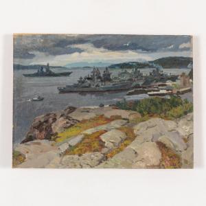 SOLODOVNIKOV Alexei Pavlovitch 1928-2017,Le navi militari nel porto,Wannenes Art Auctions 2021-07-07