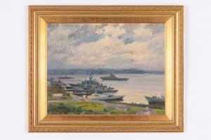 SOLODOVNIKOV Alexei Pavlovitch 1928-2017,Veduta di porto,1988,Wannenes Art Auctions IT 2021-04-13