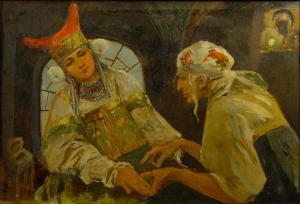 SOLOMKO Sergey Sergeyevich 1867-1928,Gadalka, la liseuse de bonne aventure,Siboni FR 2018-02-11