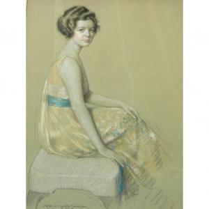 SOLOMON Harry 1873-1958,Seated Lady in a Yellow Party Dress,William Doyle US 2012-04-03