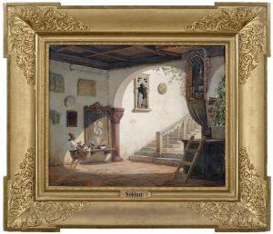 SOLTAU Hermann Wilhelm 1812-1861,In the entrance area of an Italian house.,1837,Nagel DE 2011-06-08