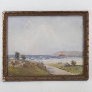 SOMERSCALES Thomas Jacques 1842-1927,coastal view with shipping,Burstow and Hewett GB 2021-08-27
