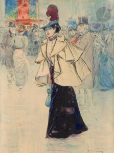 SOMM Henry 1844-1907,Élégante devant le Moulin Rouge,1900,Ader FR 2024-04-03