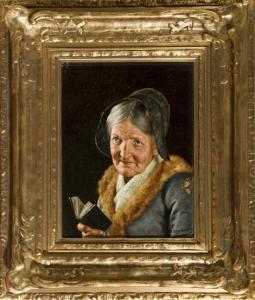 SOMMER A 1800-1800,Portrait of an elderly woman holding a book,Quinn's US 2010-09-18