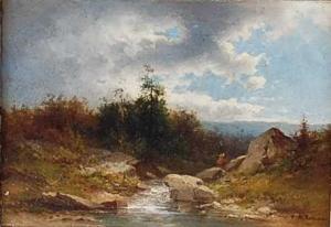 SOMMER Carl August,A lone fisherman on a rocky stream within a landsc,Lacy Scott & Knight 2020-12-12
