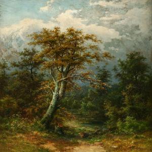 SOMMER Carl August 1852-1932,Forest scene with a lake,Bruun Rasmussen DK 2010-10-25