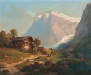 SOMMER Ferdinand,Ansicht eines Bauernhauses bei Grindelwald mit Wet,Dobiaschofsky 2010-11-10