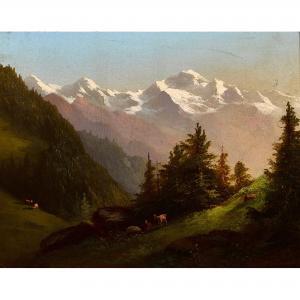 SOMMER Ferdinand 1822-1901,Das Jungfraumassiv,Dobiaschofsky CH 2018-11-09