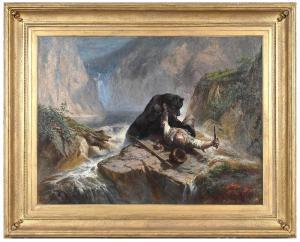 SOMMER Otto 1811-1911,The Bear Fight,1864,Brunk Auctions US 2022-02-04