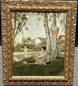 SOMOV Constantin Andrevich 1869-1939,Bathers By A Streem,Hood Bill & Sons US 2023-07-11