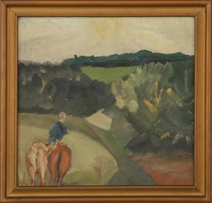 SONDERGAARD Jens Andersen 1895-1957,Landscape with figure and horses,Bruun Rasmussen DK 2007-10-22