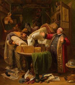 SONDERLAND Johann Baptist W.A. 1805-1878,Kosaken bei einem Gelehrten einkehr,im Kinsky Auktionshaus 2021-07-06