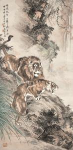 SONGQUAN XIONG 1884-1961,Two Majestic Lions,1944,Sotheby's GB 2024-04-09