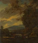 SONJE Jan Gabrielsz. 1625-1707,A landscape with travellers on the river in the fo,Bonhams 2014-05-07