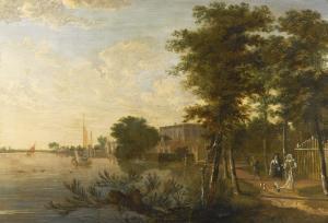 SONJE Jan Gabrielsz. 1625-1707,ELEGANT FIGURES ON A PATH BY A RIVER,1635,Sotheby's GB 2016-07-07