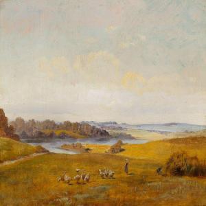 SONNE Jeppe Jørgen 1771-1833,Summer landscape with a girl herding geese,Bruun Rasmussen 2008-11-18