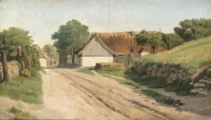 SONNE Jorgen Valentin 1801-1890,From a village street on a summer day,Bruun Rasmussen DK 2024-02-19