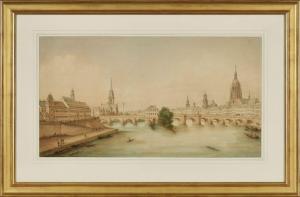 SONNTAG EDUARD 1813-1887,Vedute Frankfurt - Blick über den Main auf die Alt,Dobritz DE 2024-03-09