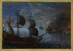 SONNTAG Zacharias 1683-1738,The battle of Sluis,1735,Christie's GB 2010-11-24