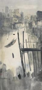 SOO PIENG CHEONG 1917-1983,Kampong fishing village in a watery landscape ,1964,Andrew Smith and Son 2017-09-12