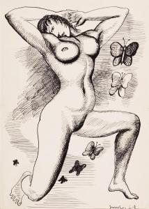 SOOSTER Ülo 1924-1970,NUDE WITH BUTTERFLIES,1964,Sotheby's GB 2020-10-01
