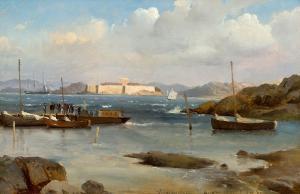 SORENSEN Carl Frederick 1818-1879,Arrivée au port de Langedrag, en Suède,1861,Aguttes FR 2023-06-22