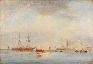 SORENSEN Carl Frederick 1818-1879,The Royal Barge sailing the Royal Family ashore o,Bruun Rasmussen 2018-03-12
