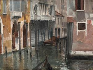 SORENSEN Eiler Carl 1869-1953,View of a canal in Venice,1920,Bruun Rasmussen DK 2024-01-15