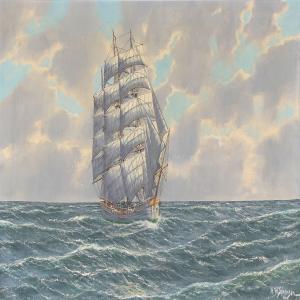 SORENSEN H.W 1900-1900,Seascape with a sailing ship,Bruun Rasmussen DK 2013-11-25