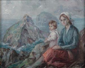 SORIANO QUIROS Luis 1932-2001,Vista de San Juan de Gaztelugatxe,Subastas Bilbao XXI ES 2020-07-15