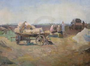 soroka arkadi vasilevich 1921-2010,Peasants and cart in a landscape,Gorringes GB 2019-06-25