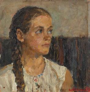SOROKIN Iwan Wasiliewicz 1922-2004,Moldavian Girl,1957,Shapiro Auctions US 2020-07-25
