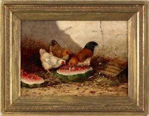 SORVER J.D 1900-1900,chickens and watermelon,Pook & Pook US 2012-06-29