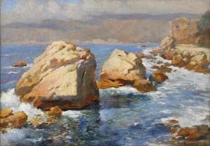 SOSNOVSKI Arseni Petrovich,View of the Bay of Kotor in the,1929,Stockholms Auktionsverket 2017-06-06