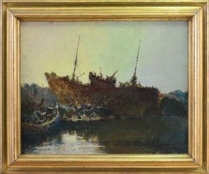 SOSPIZIO Seve 1908-1962,Nave e barche nel porto,Meeting Art IT 2019-03-30