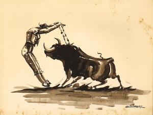 SOTOMAYOR,A bullfighter and bull,20th century,Bellmans Fine Art Auctioneers GB 2021-09-07