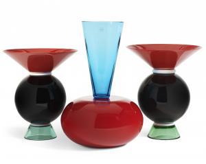 SOTTSASS Ettore 1917-2007,Two 'Yemen' Glass Vases; a 'Puzzle' Glass Vase,1994,Christie's 2024-02-27