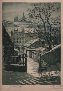 SOUCEK Vaclav 1887-1941,View of Prague Castle,Vltav CZ 2021-06-17
