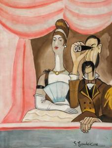SOUDEIKINE Serge Iurevich,Portrait of a couple enjoying a production,1935,888auctions 2019-02-14