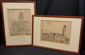 SOULAS Louis Joseph 1905-1954,A Church in France,Bamfords Auctioneers and Valuers GB 2022-09-14