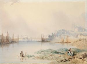 SOULES Eugene Edouard 1811-1876,Vue d'un pont à Angers,Beaussant-Lefèvre FR 2022-02-11