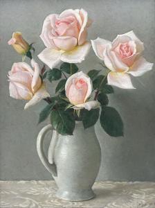 SOUTER John Bulloch 1890-1972,Still Life of Pink Roses in a Vase,David Duggleby Limited 2024-03-15