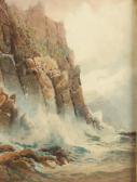 SOUTHEY Rubens A.J.N 1881-1933,Rough seas crashing against cliffs,David Lay GB 2018-04-26