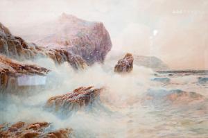 SOUTHEY Rubens A.J.N 1881-1933,Waves breaking on rocks,Gorringes GB 2022-07-18